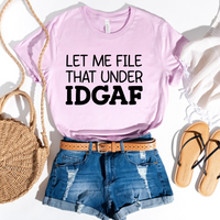 Let Me File That Under IDGAF