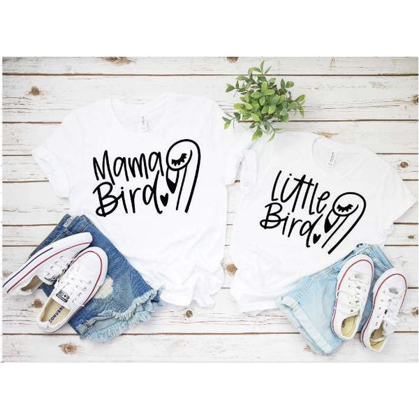 Mama Bird Shirt And Little Bird Mommy And Me T-Shirt Set